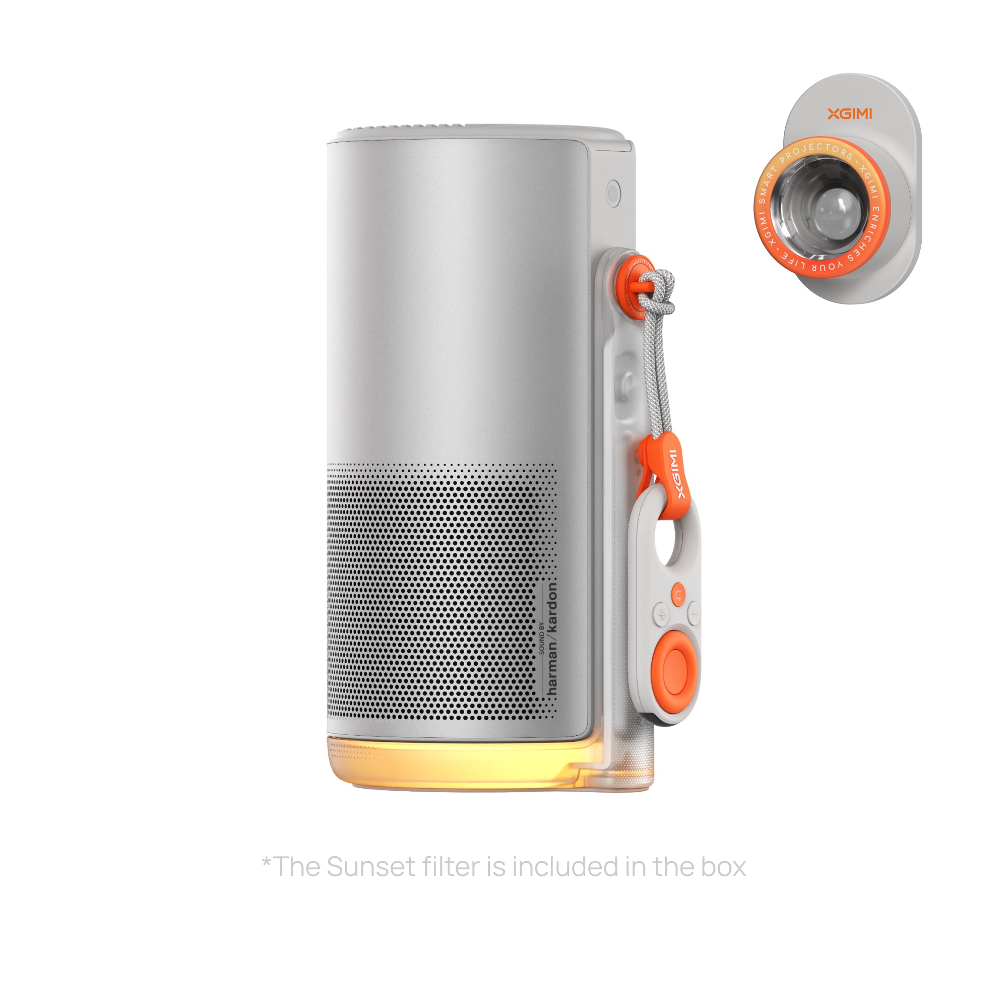 XGIMI MoGo 4 portable projector with battery: Smart 1080p HD solution with 450 ISO Lumens, built-in speakers, and Google TV streaming system with Netflix.