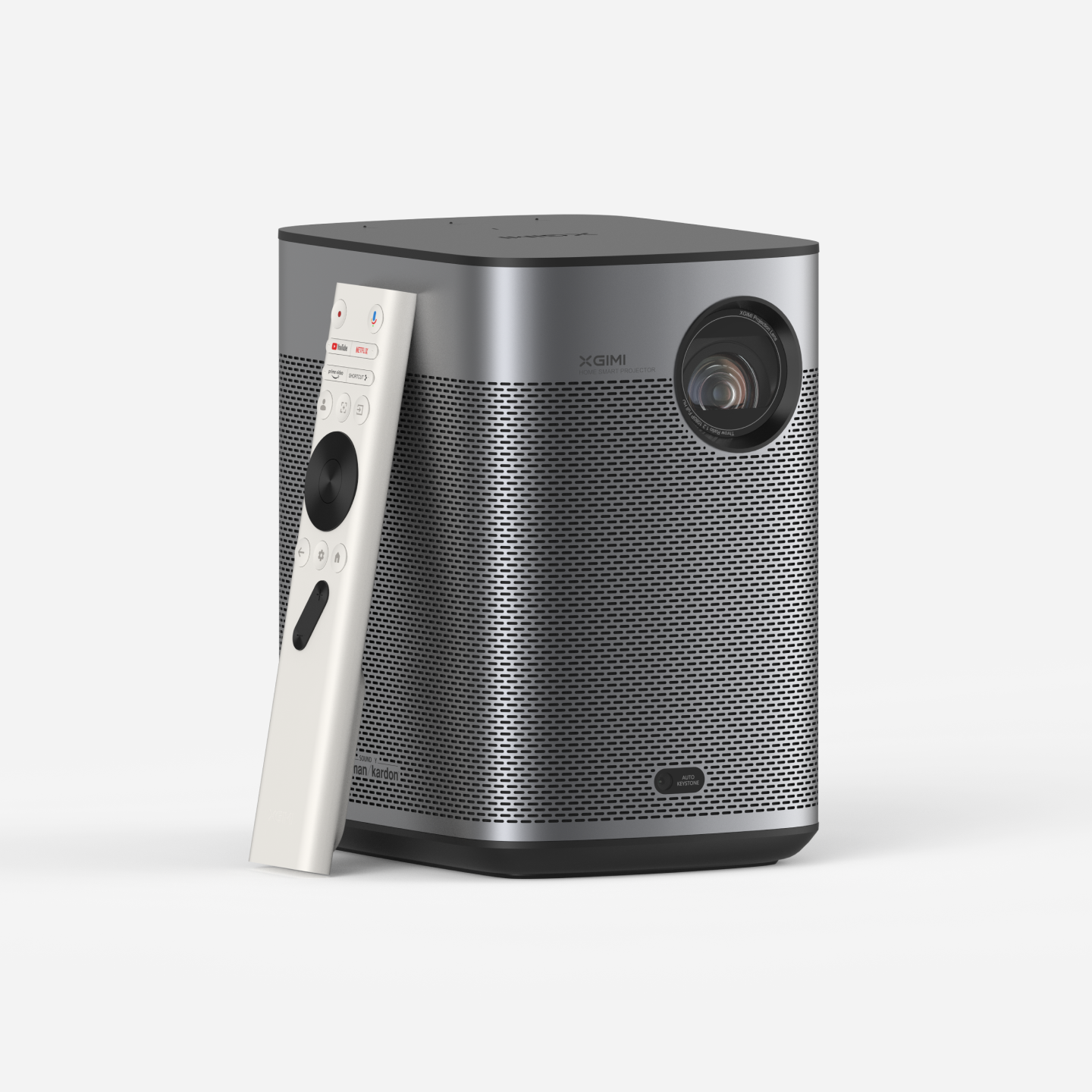 XGIMI Halo+ (New) Full HD portable projector supports Google TV and 5000+ Apps in Google Play Store. It is packed with a remote for convenient control.